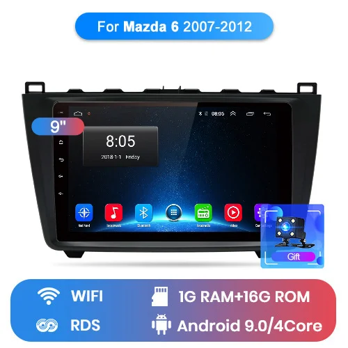 WIFI (1GB 16GB) Junsun V1 2G+ 32G Android 8,1 для Mazda 6 2008 2009 2010 2011 2012 автомобильный Радио Мультимедиа Видео плеер навигация gps 2 din dvd - Цвет: WIFI (1GB 16GB)