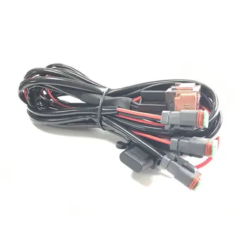 

Connecting 3 Car LED Work Light Wiring Harness With DT Connecter Waterproof Universal for Long Strip Light Off-road Spotlights