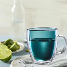 Двухслойная стеклянная кофейная кружка с ручкой высокого боросиликатного стаканы для сока Быстрая