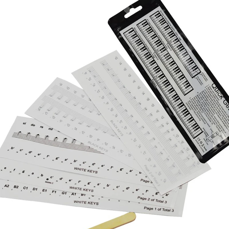 Piano Stickers 54/61/88 Key Transparent PVC Stave Electronic Keyboard Name Note Accessories