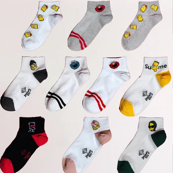 

Spring And Summer 2020 New Unisex Sock Men's Short Socks Breathable Cotton Socks College Style Simpson Cute Cartoon Ankle Socks