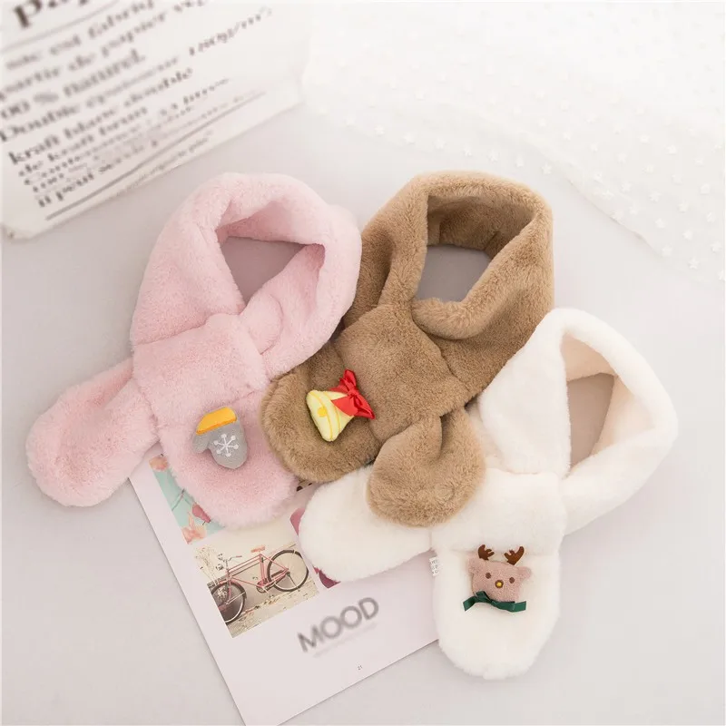 Baby Children Girls Cute Plush Fur Scarf Collar Shawl Neck Warmer Scarves Accessories For Winter