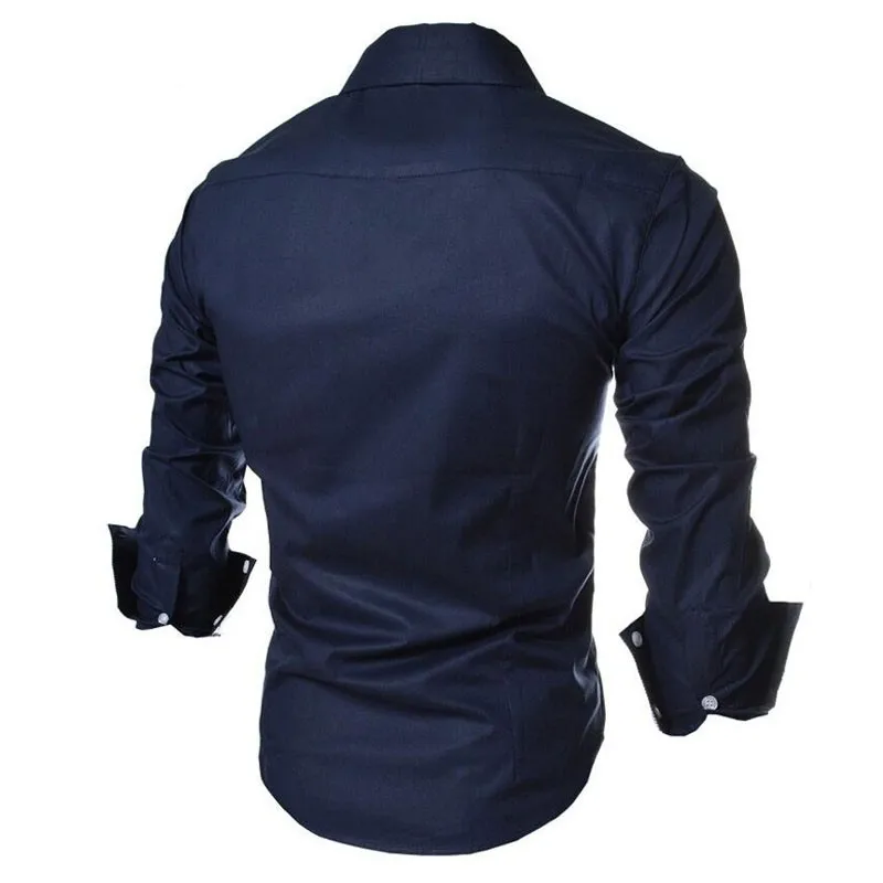 2017 new brand long sleeve shirts social male 5 colors slim fit striped shirts plus size 4