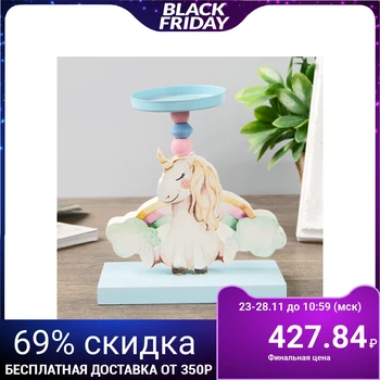 

Candlestick tree for 1 candle "Unicorn and rainbow" 15x12x6 cm 4285219