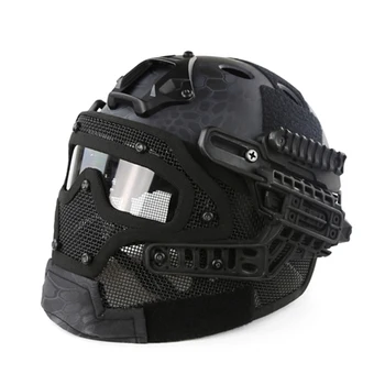

Tactical PJ G4 System Helmet with Goggle Airsoft Fullface Overall Protective Face Mask CS Combat CS Military Hunting Helmet