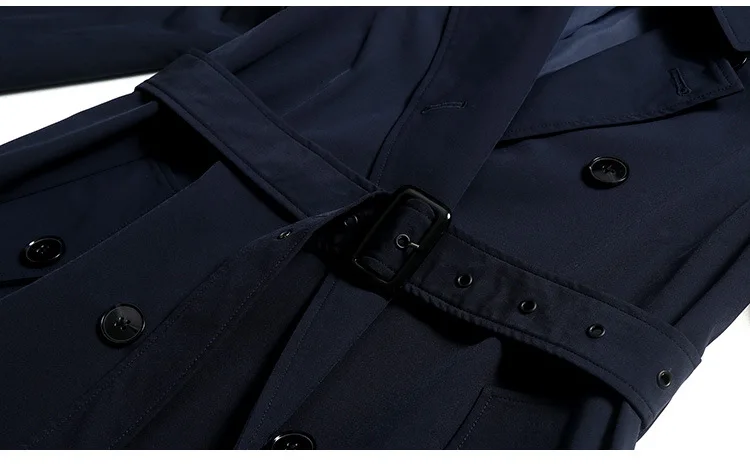 Navy Blue Women Trench Coat Fashion Double Breasted Extra Long Coat Temperament OL HIgh Quality Windbreaker Women Clothes