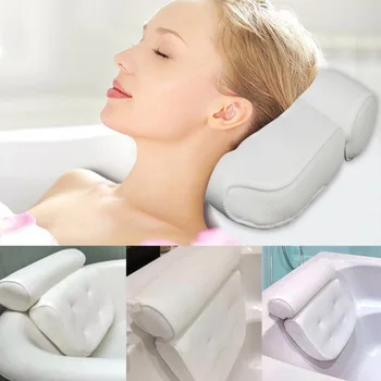 

Bath Pillow With Suction Cups Non-Slip 3D Mesh Bathtub Spa Relaxing Support Cushion For Neck Back Head bathroom accessories