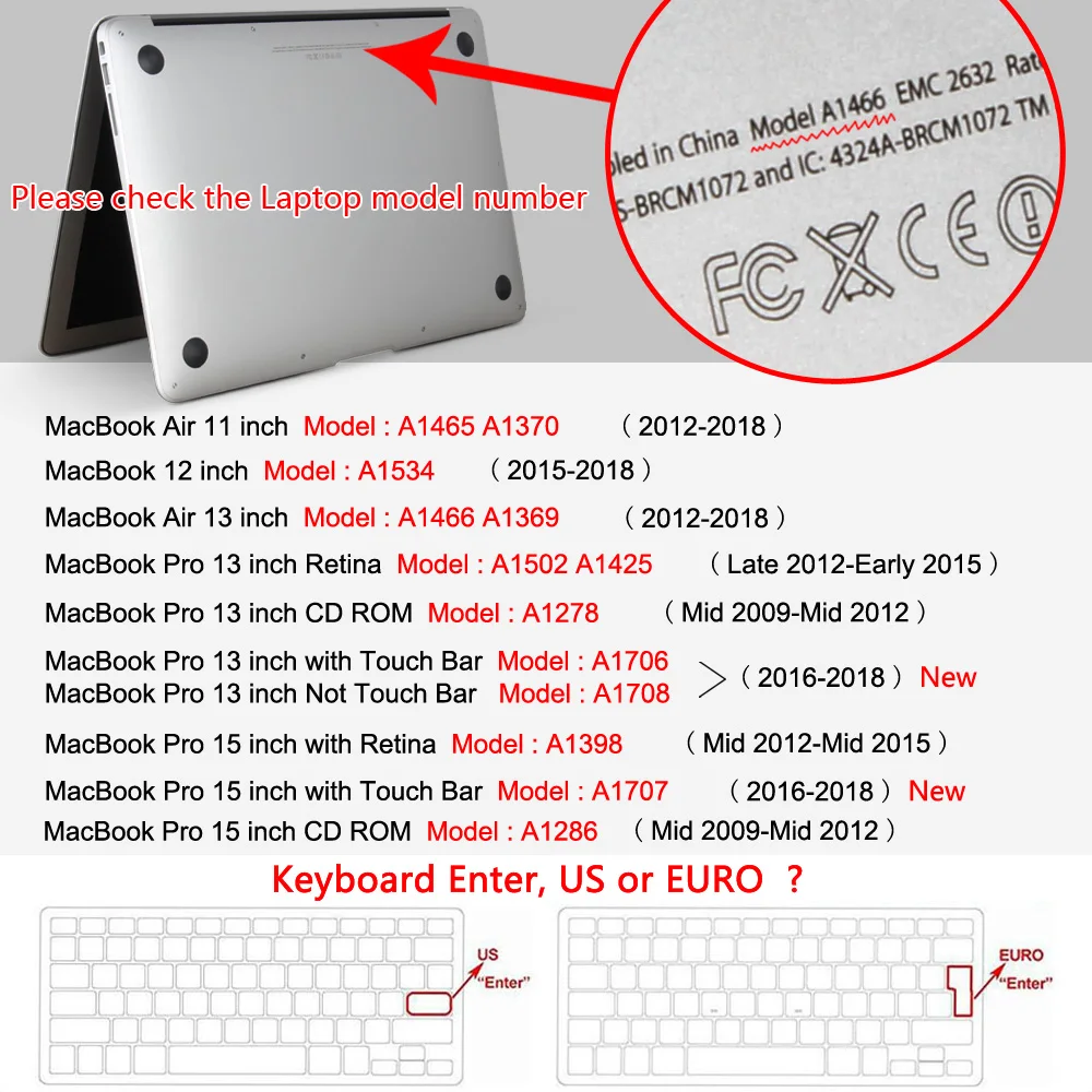 Чехол с клавиатурой для России и США для Macbook Pro-, 13 дюймов, 13,3 дюймов(без сенсорной панели), модель A1708