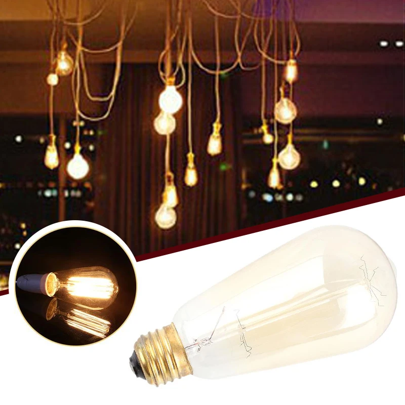 Яркий Ретро E27 840W Тип Эдисона Вольфрамовая Лампа накаливания стекло Droplight