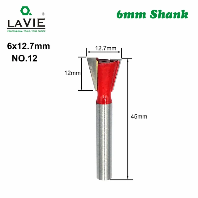 1pc 6mm Shank Router Bit Straight T Bit V Flush Trimming Cleaning Round Corner Cove Box Bits Milling Cutter for Wood MC06010 NO.12
