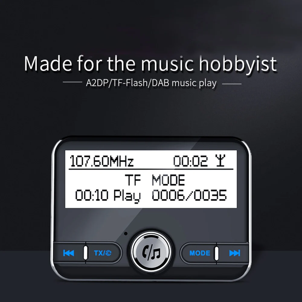 DAB002 DAB цифровой радиоприемник BT4.2 FM передатчик ЖК-дисплей USB зарядное устройство для автомобиля(только для стран, которые имеют DAB сигнал