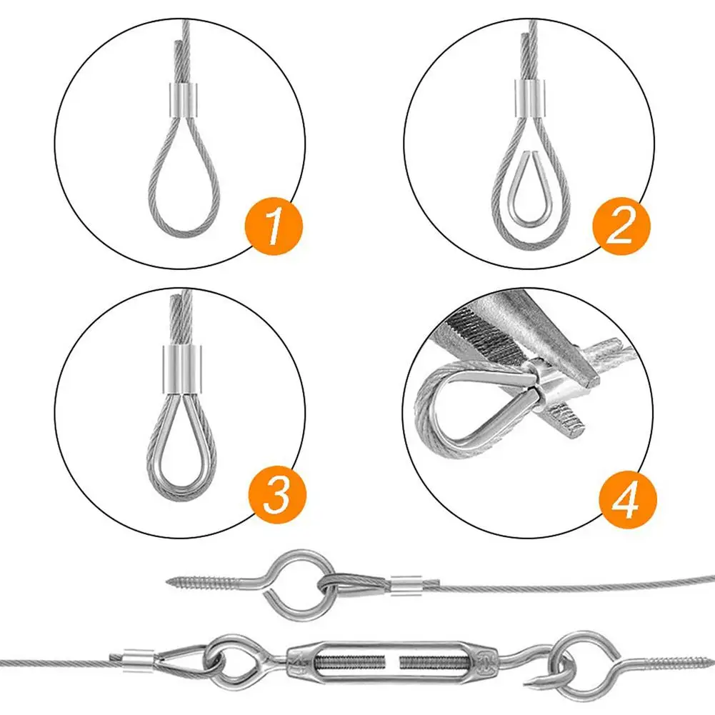 30/20/15/10 M Outdoor Light Hanging Kit Wire Rope Steel PVC Coated Flexible Wire Rope Clothesline Cable Acero Tendedero Ropa 3