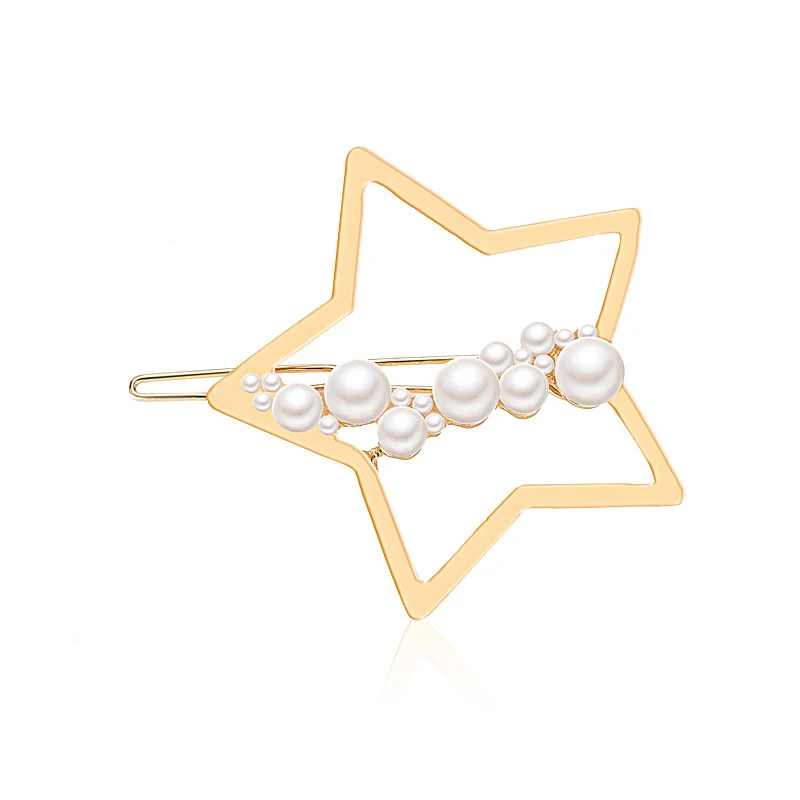 Star Pearl Женская мода для девочек в Корейском стиле заколки невидимки для волос экологический сплав Сердце Луна животное кролик заколки для волос - Цвет: Star Pearl