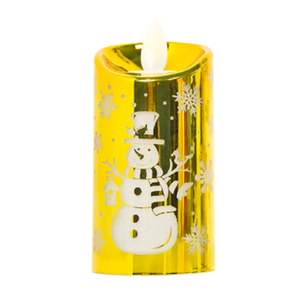 

Christmas Decorations Creative Christmas Simulation Small Candles Wind Lamps Carving Santa Claus Candlesticks
