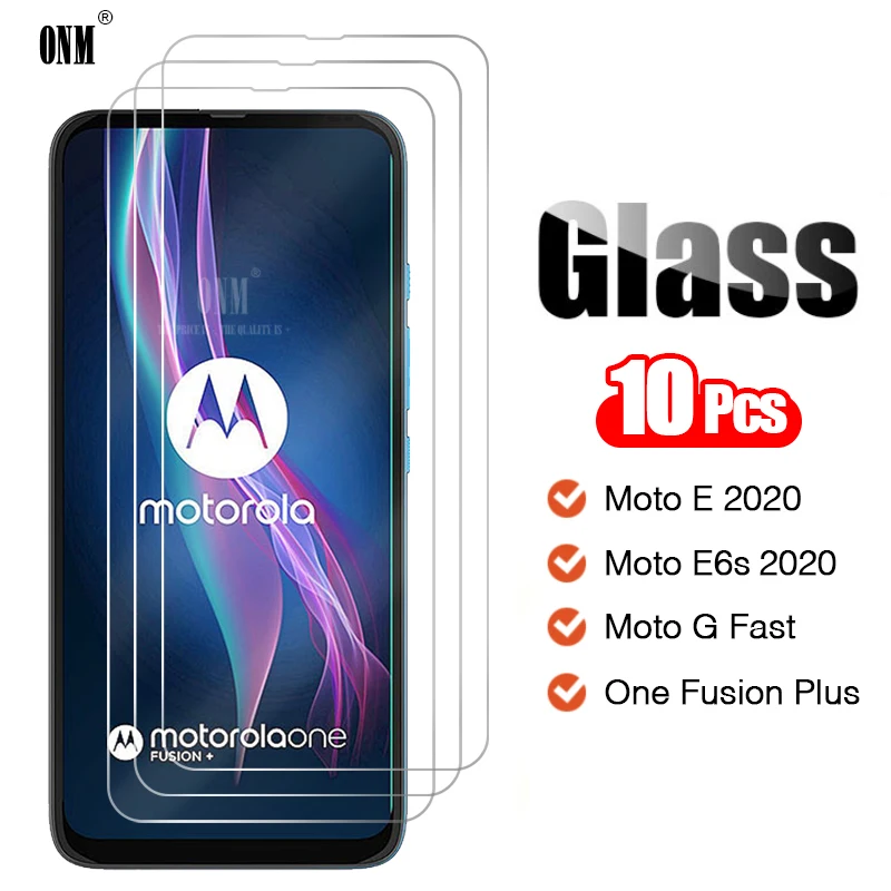 10 шт. закаленное стекло для Motorola Moto One Fusion Plus / G Быстрая защита экрана E6s E 2020