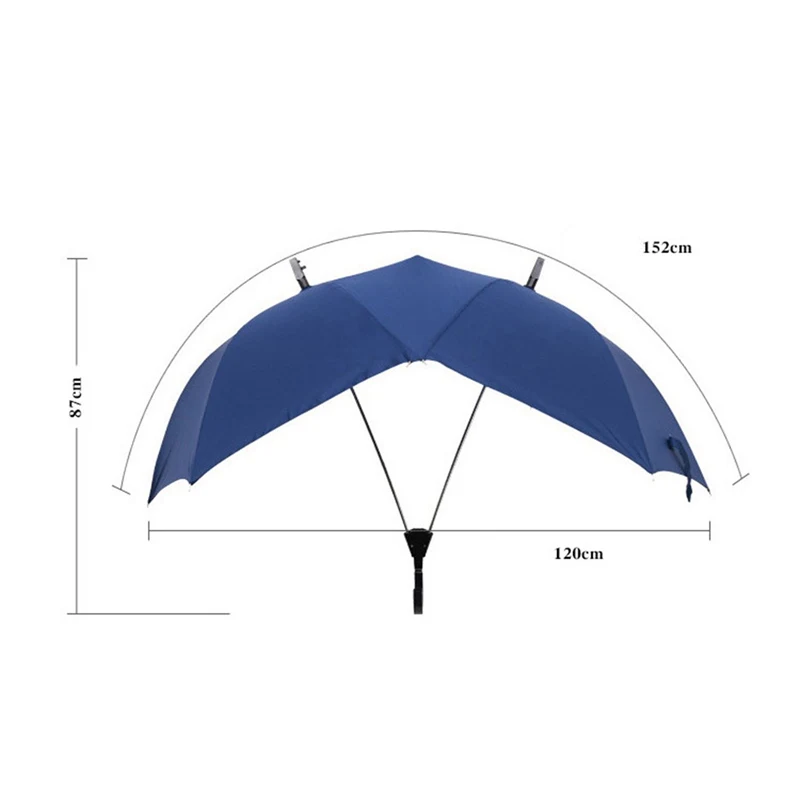 Креативный модный двухполюсный парный зонтик, чистый цвет, полуавтоматический высококачественный деловой зонт, Двойной Топ, соединенный зонтик Bla