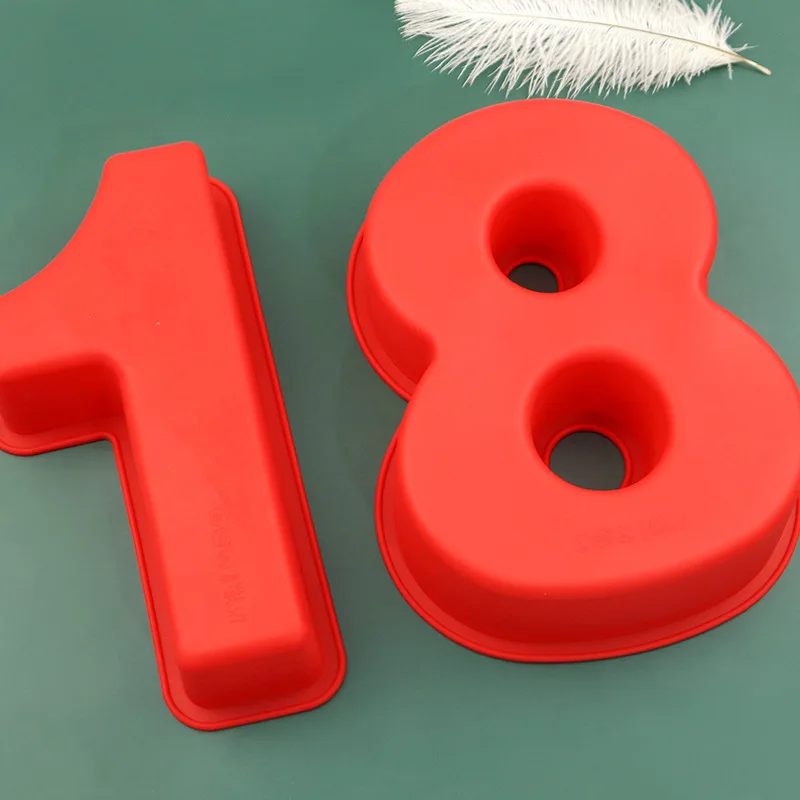 10 Inches Large Arabic Numeral Silicone Mold 0-9 Number Shape Baking Mold Wedding Birthday Anniversary Cake Decoration Tool