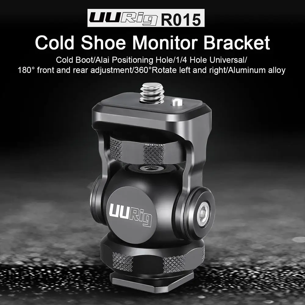 UURig R015 Monitor Bracket Mini Ballhead With Cold Shoe Mount Gimbal Rig for Sony Canon Nikon DSLR Camera Accessories Smartphone |