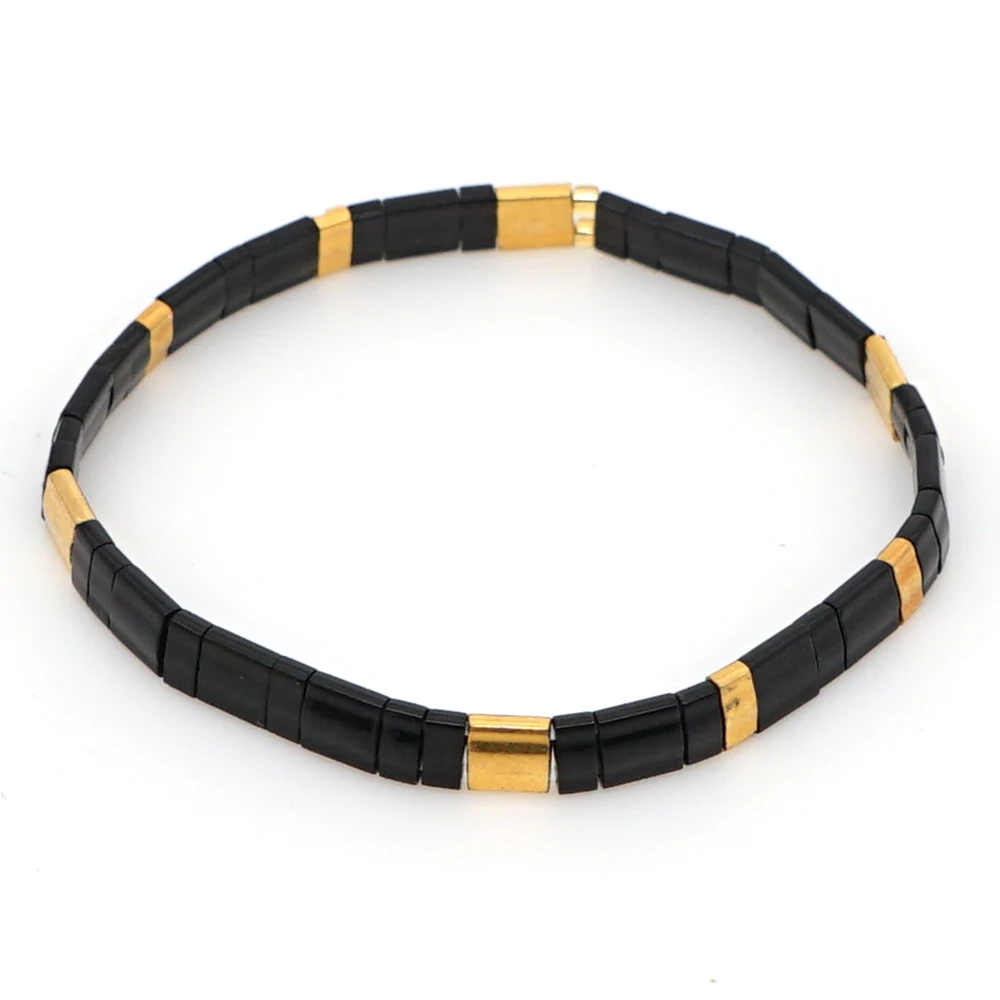

Go2boho Tila Beads Bracelet Men Miyuki Armband Black Classic Beaded Bracelets Women Jewelry Pulseira Mujer Femme Gift for Men's