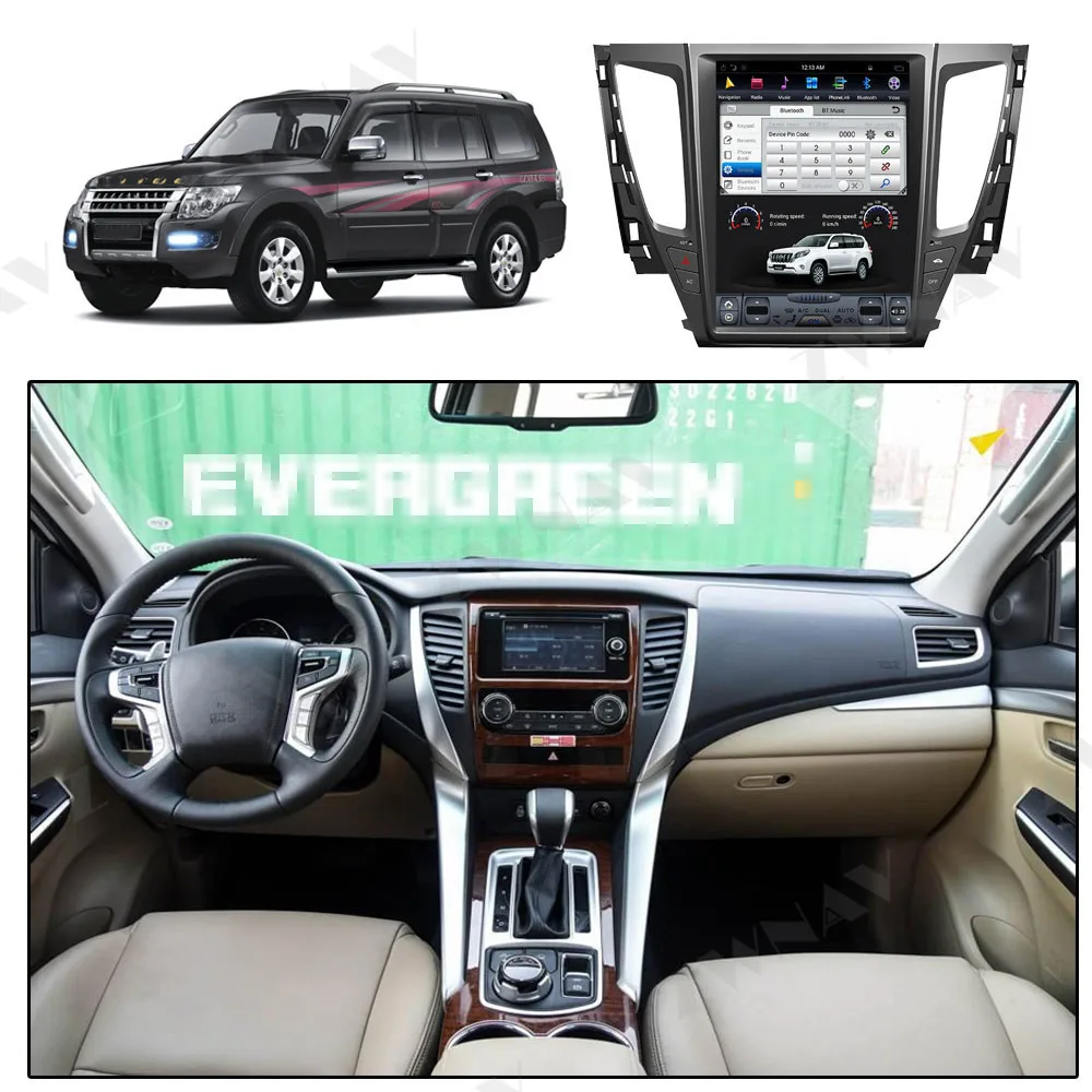 Android 9 64+ 4G Tesla с DSP Carplay автомобильный мультимедийный плеер для MITSUBISHI PAJERO Sports gps навигация авто стерео радио