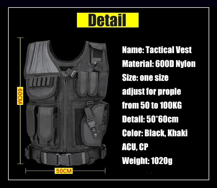  Model 045 Men Military Tactical Vest Paintball Camouflage Molle Hunting Vest Assault Shooting Hunti