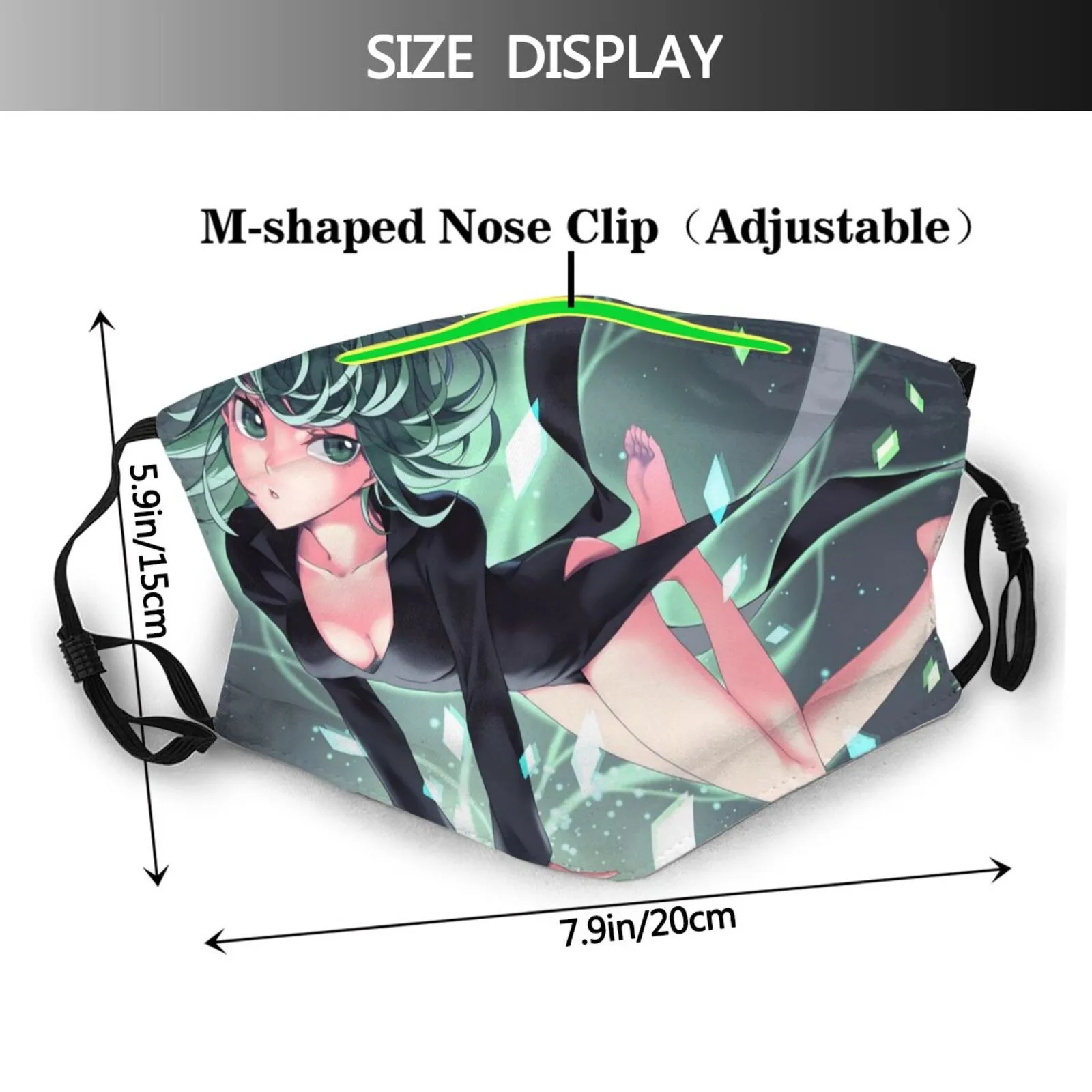 Crianças anime tatsumaki cosplay máscara facial lavável anti vírus tecido máscara adulto reutilizável um soco homem personagem cartaz
