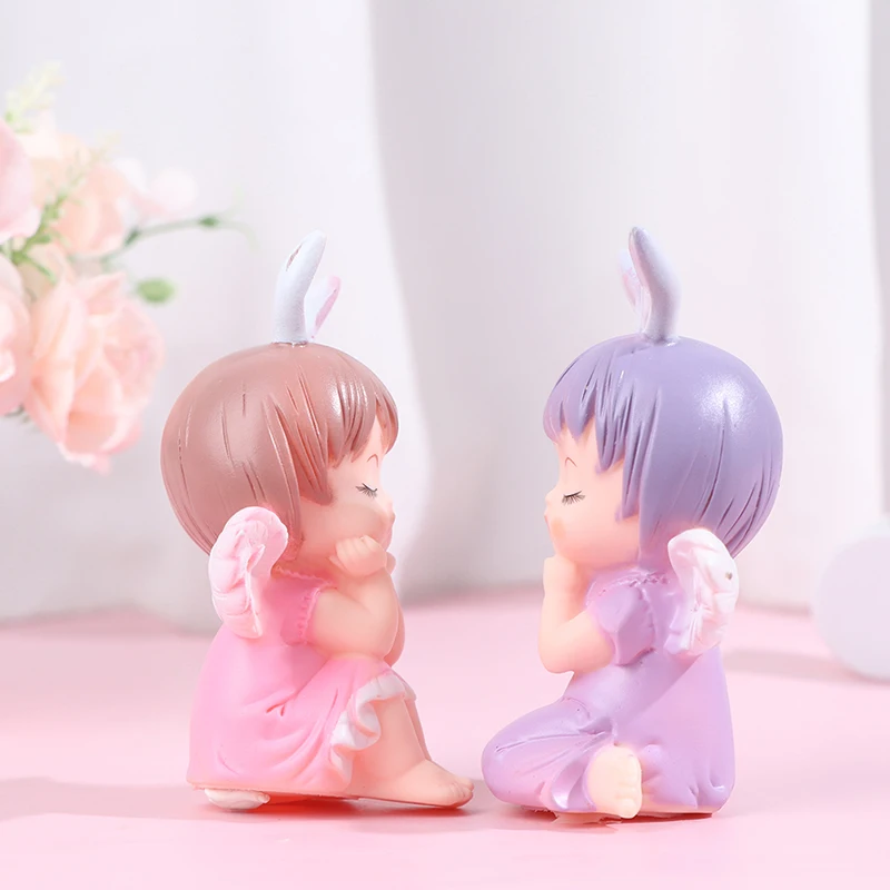 Cute Angel Anne Figurines Cake Topper Decoration Kawaii Angel Figure Toys for Birthday Party Cake Desktop Decor Ornament 1PC ornament crafts,miniature figurines,miniature ornament