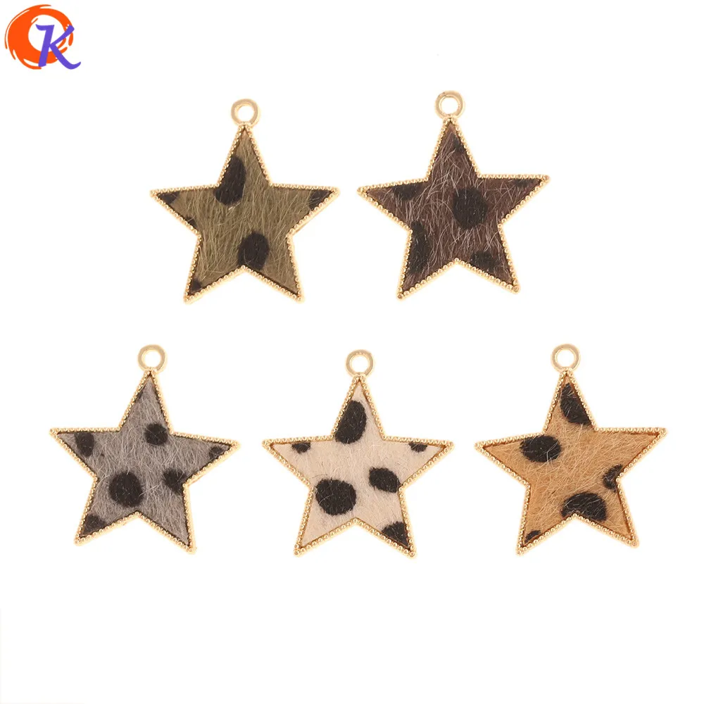 

Cordial Design 50Pcs 25*27MM Jewelry Accessories/DIY Making/Star Shape/Hand Made/Leopard Print Effect/Charms/Earrings Findings