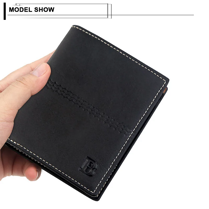 Ретро мужской кошелек Роскошный кредитный держатель для карт бизнес короткие мужские бумажники для мужчин портмоне мужской кошелек Малый клатч сумка