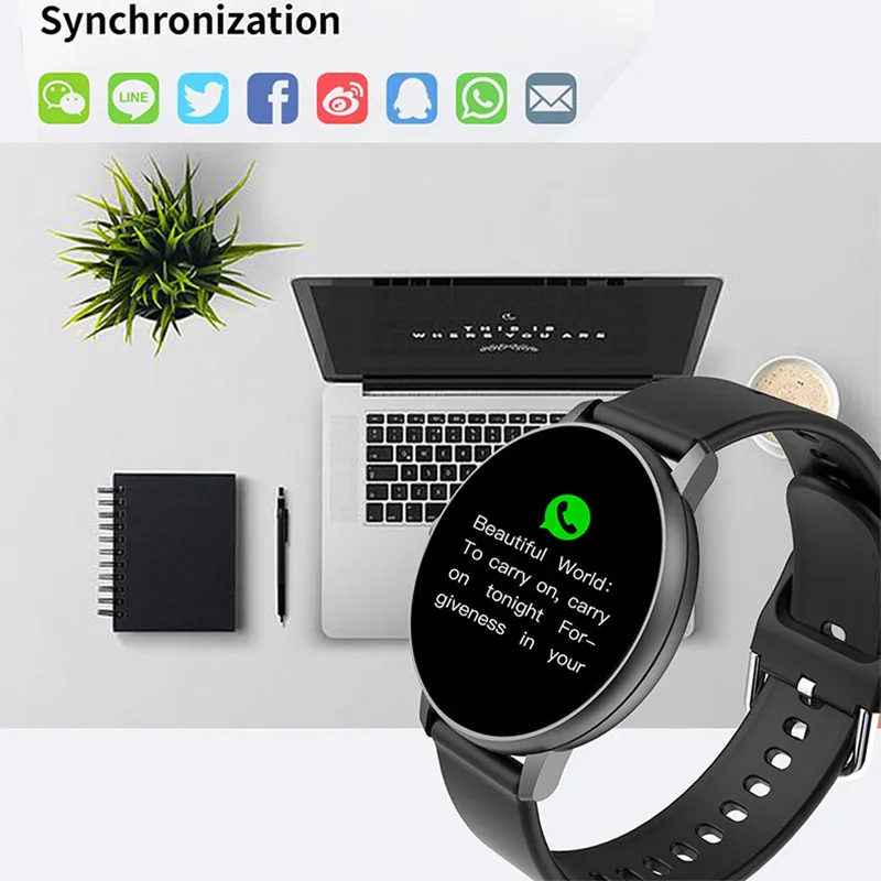 2020 Full Touch Smart Watch Men Blood Pressure  Heart Rate Monitor Round Smartwatch Women Waterproof Sport Clock For Android IOS