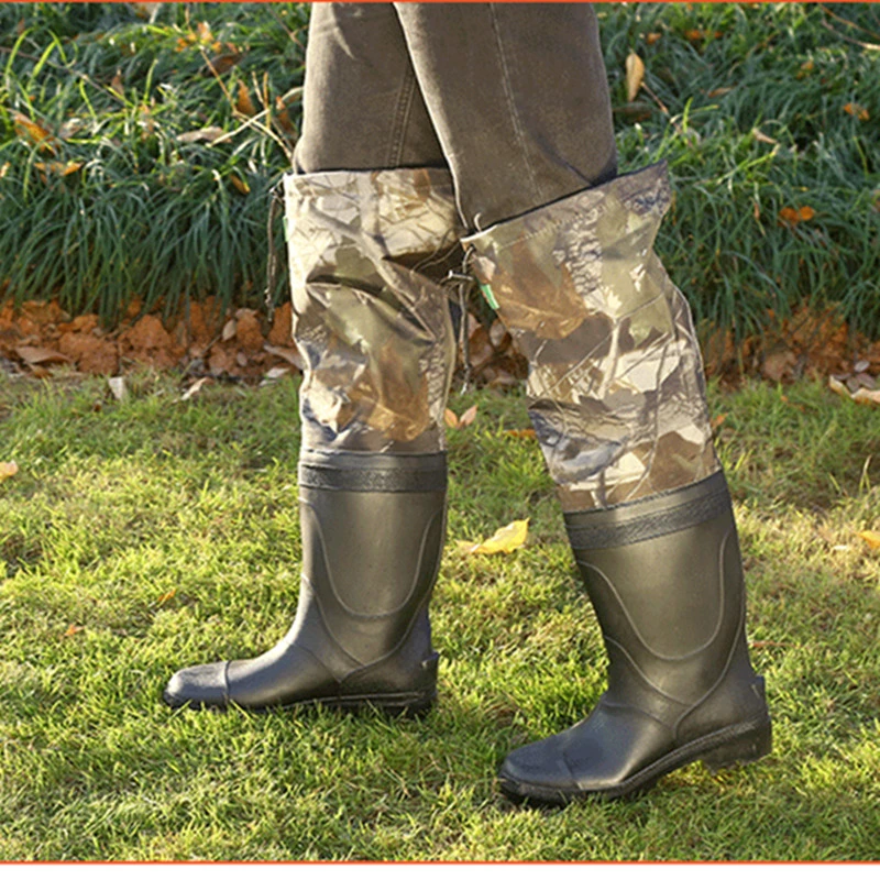 Botas de agua para hombre y mujer, zapatos de caza al aire libre, cría,  trabajo, PVC, nailon, rodilla, bosque, Camuflaje, pesca _ - AliExpress  Mobile