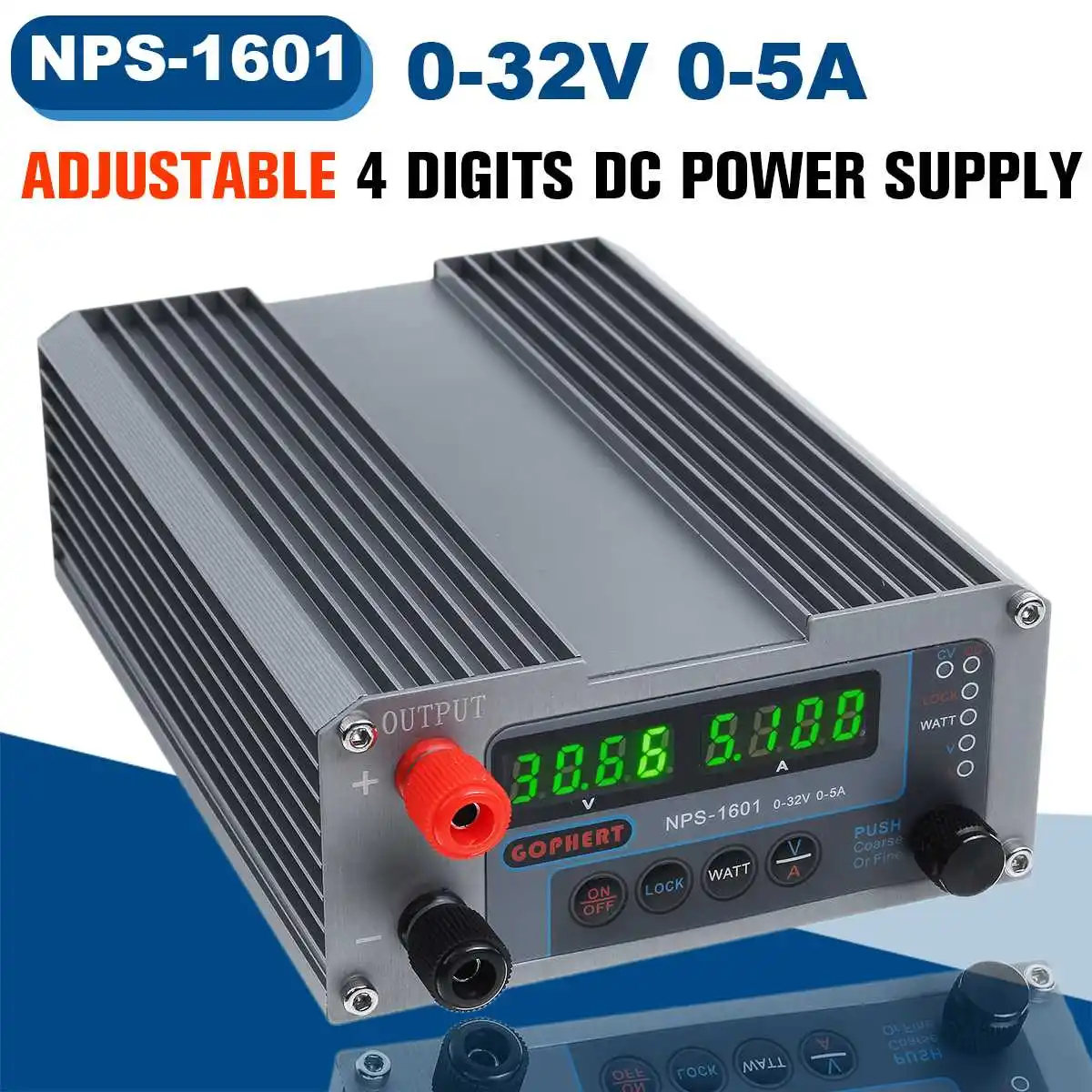 

NEW NPS-1601 CPS-3205 3205II Mini Adjustable Digital Switch DC Power Supply With WATT Lock Function 0.001A 0.01V 32V 30V 5A
