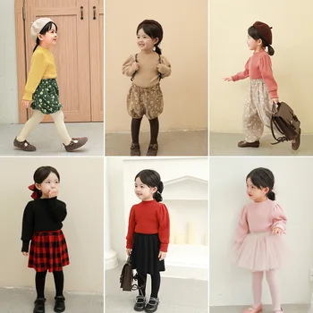 

2020 fall pure color small turtleneck sweater girls fashion new contracted joker hubble bubble sleeve sweater