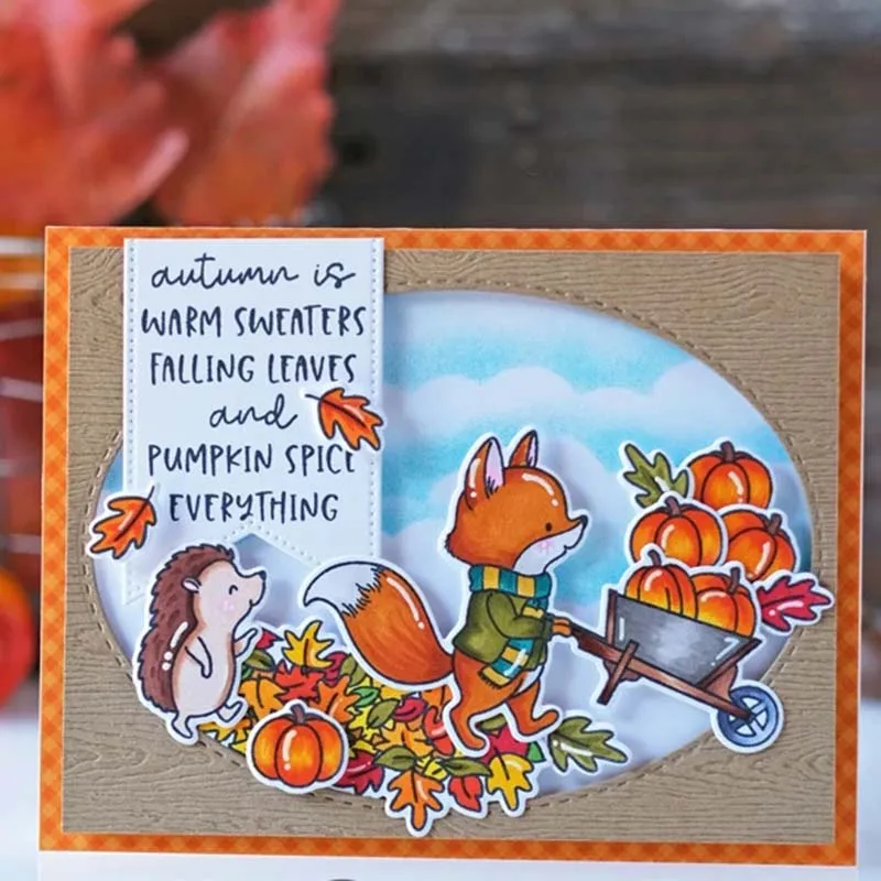 Металлические режущие штампы и штампы clera Harvest fox для DIY скрапбукинга декор с помощью открыток