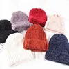 ZHENPEI026 New Girl casual cotton knitting beanies cap Winter Lady women chenille warm hat Knitted Skullies gorros ► Photo 2/6