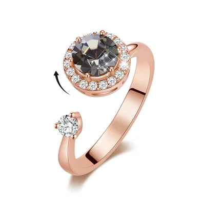 Warme Farben, женские золотые кольца, сделанные с кристаллами Swarovski, регулируемое кольцо, кольцо из розового золота, ювелирные изделия, романтические подарки для женщин - Цвет камня: as picture
