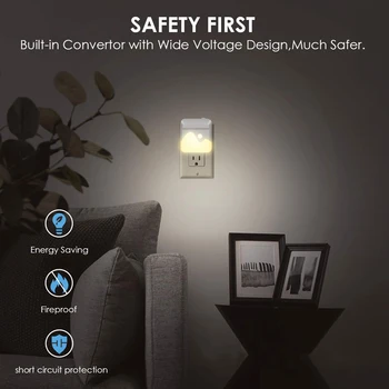 

Dimmable LED Night Light with Auto Dusk to Dawn Sensor for Nursery Bedroom Hallway Stairs TSH Shop