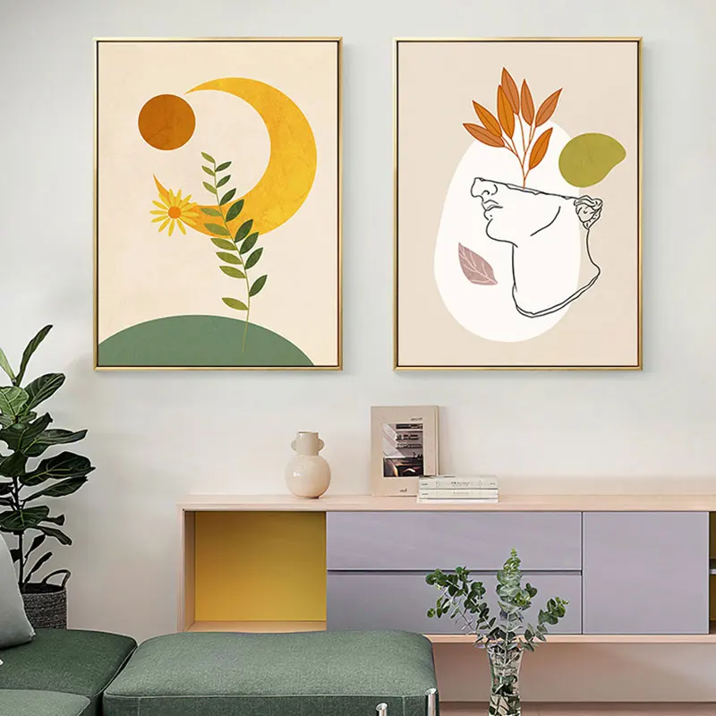 Wall-Art-Canvas-Painting-Sunflower-Leaves-Plant-Nordic-Posters-And-Prints-Abstract-Sculpture-Wall-Pictures-For (1)