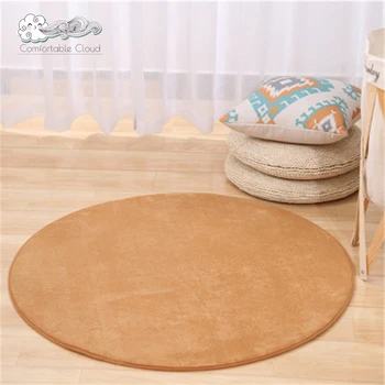 

9 Colors Home Carpets Round Coral Fleece Rugs for Living Room Kilim Aera Alfombras Kids Bedroom Yoga Mats Floor Doormats