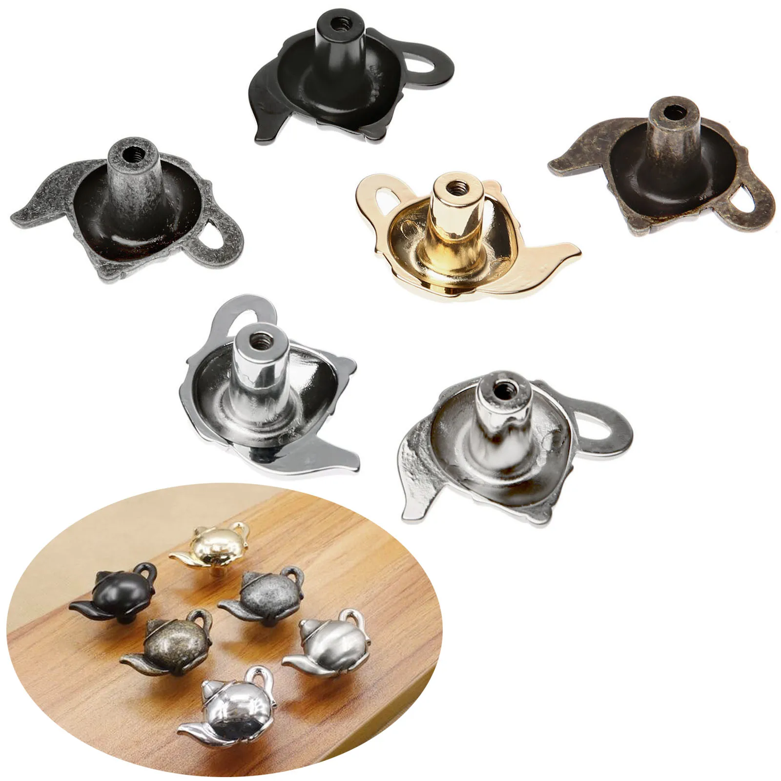 Furniture Knobs Mechanical Equipment Handles Teapot Antique Furniture Handle Zinc Alloy Drawer Door Knobs 1pc
