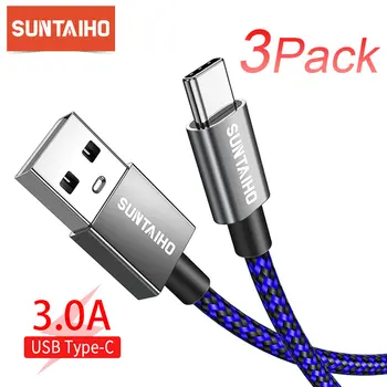 

3 Pack USB Type C Cable 3A Fast Chagring Charger Type-c Cable For Samsung S10 S9 Plus Xiaomi Mi 9 8 Huawei P40 USB C Data Cable
