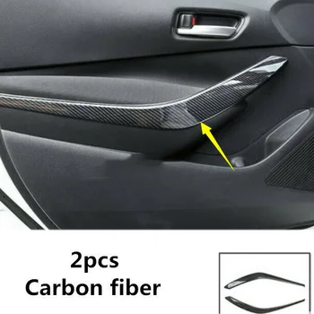 

2Pcs ABS Carbon Fiber Car Inner Front Door Armrest Cover Trim Door Handle Cover Trim for Toyota Corolla 2019 2020