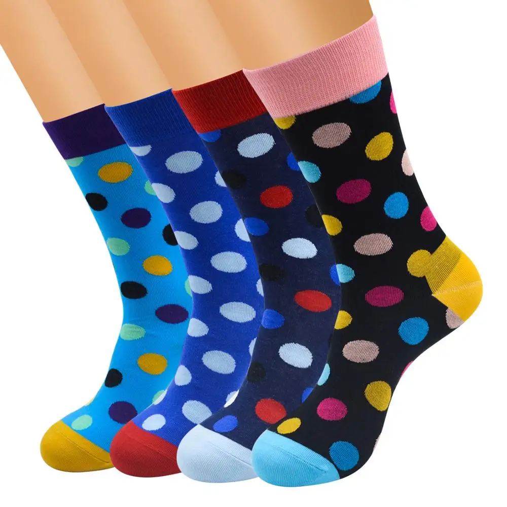 

2019 Real Limited Mens Socks Spring and summer Fashion Men's Colorful dots And Last Design Style Cotton summer socks
