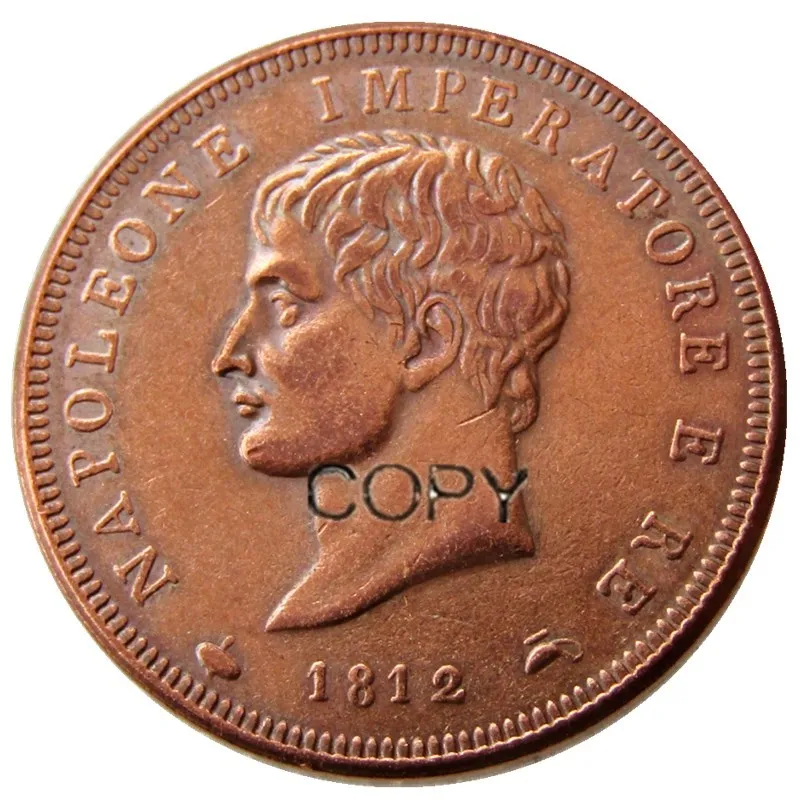 Итальянское королевство Наполеона I 1812 1 SOLDO сделано в медных копировальных
