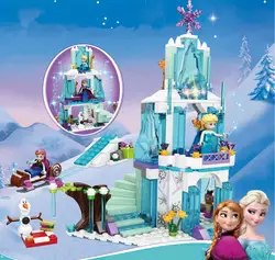 2019 серия «подружки» сердце озеро город Фея Принцесса Анна Эльза кристалл модель замка строительные блоки кирпичи детские игрушки