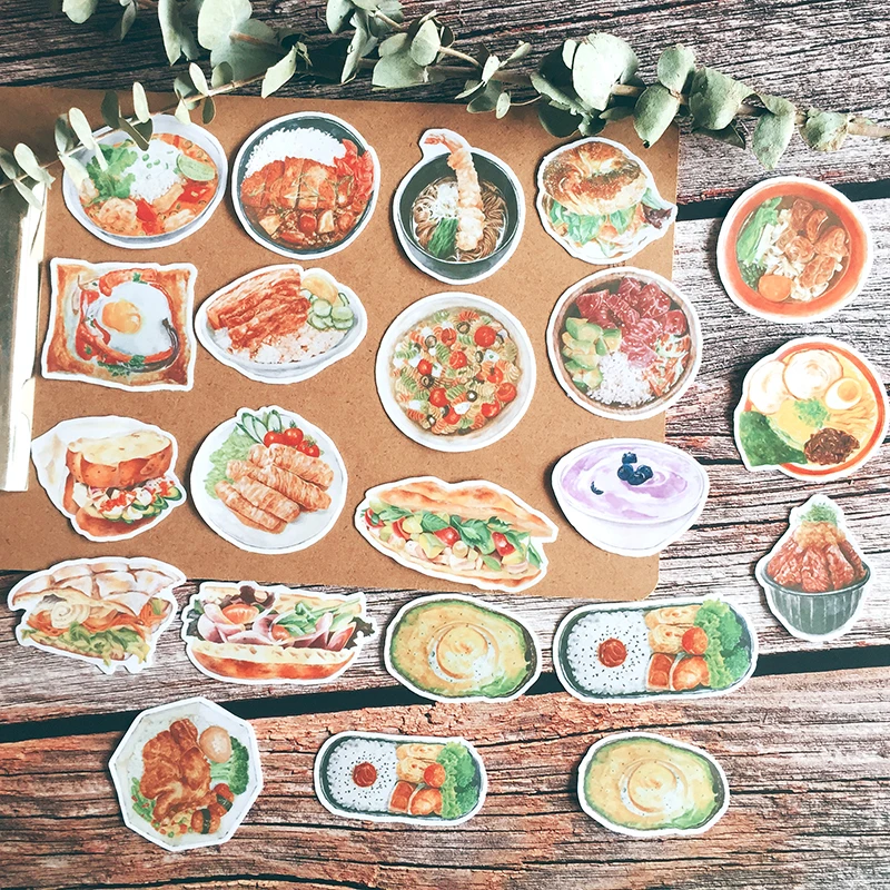22Pcs/Set Hand Draw Delicious Food Life Sticker DIY Craft Scrapbooking Album Junk Journal Happy Planner Decorative Stickers | Канцтовары