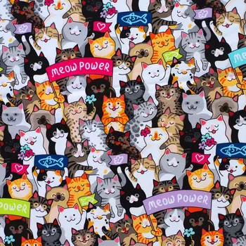 

1 yard Cotton Fabric for cloth,handmade,patchwork,bedding - Cats (width=110cm)