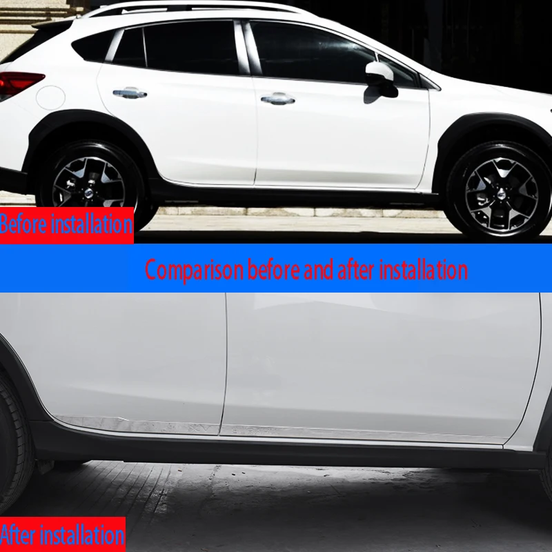 Подходит для 18-19 для subaru XV обшивка кузова модификация двери боковой протирающей полосы ударопрочная Полоса декоративные аксессуары