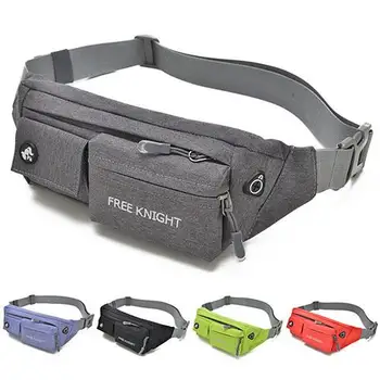 

Fashion Unisex Waist Bags Unisex Waist Fanny Pack Nylon Zipper Waist Bag Earphone Holder Outdoor Sports Running Shoulder