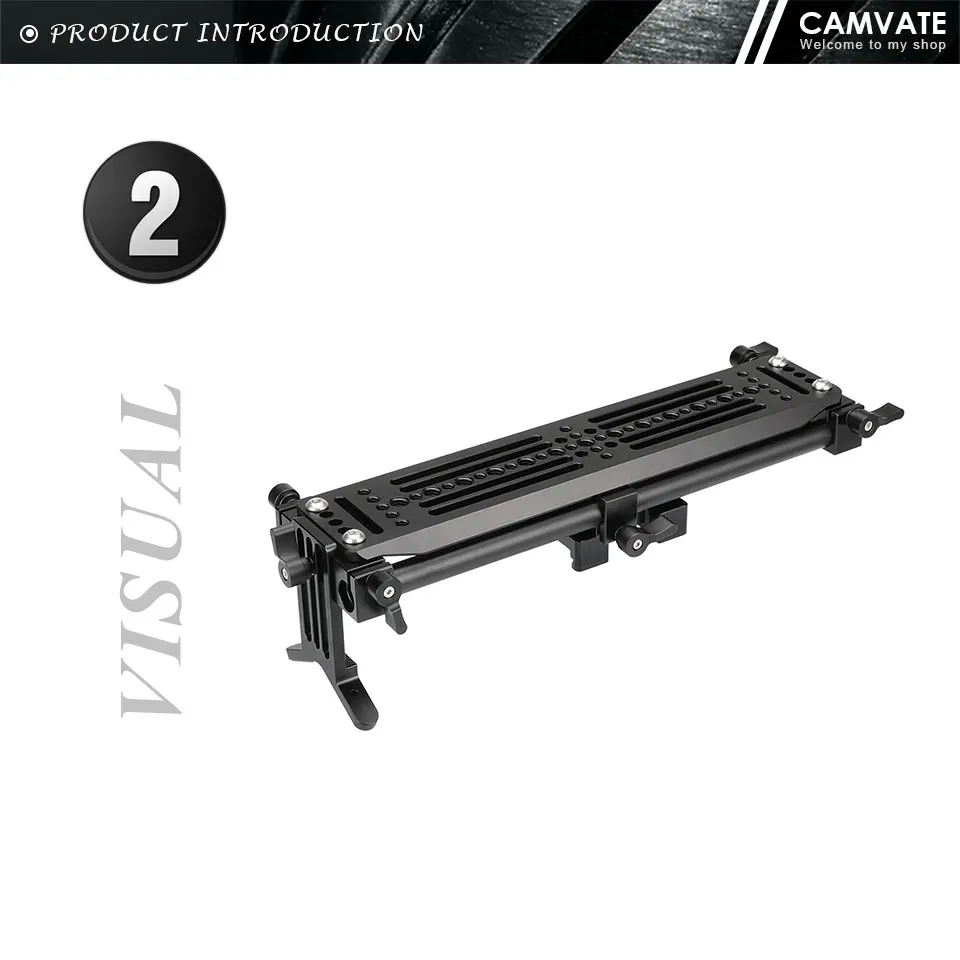 Manfrotto QR Plate With Bottom Bridge Plate & 15mm Dual Rod Sliding Rail & Lens